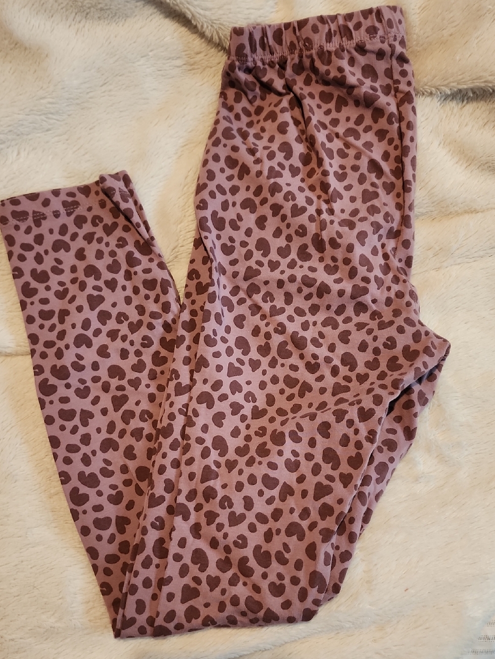 Cat & Jack Mauve & Brown Leopard-Print Leggings Size 14